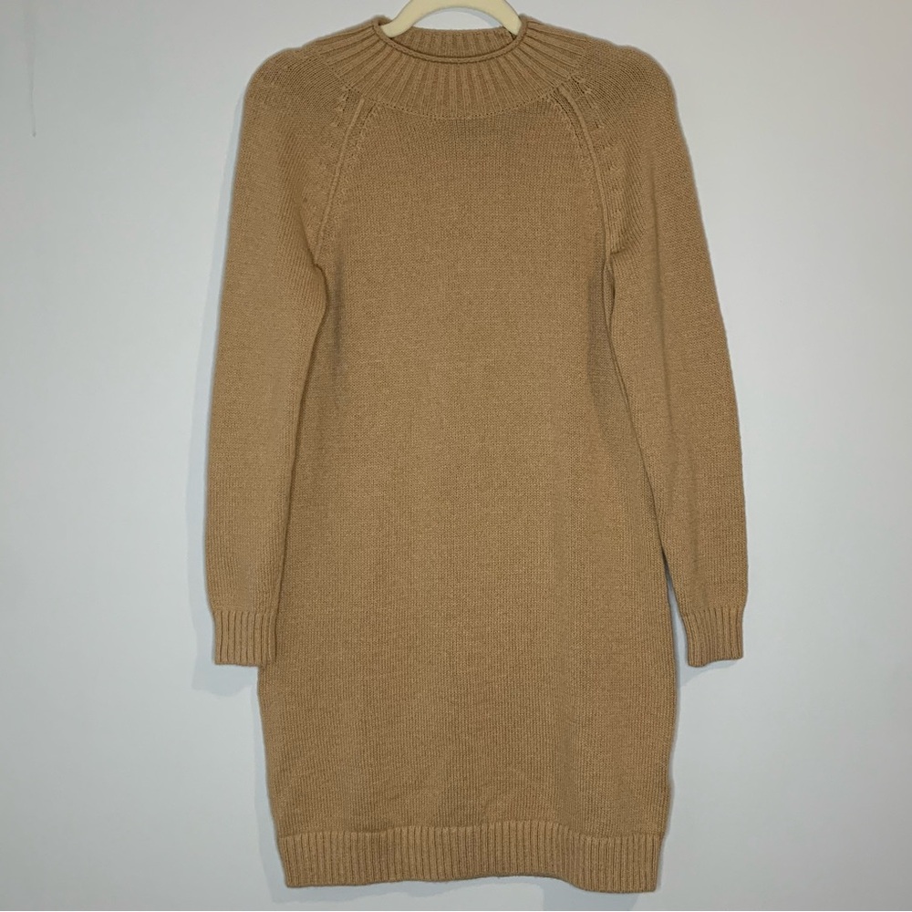 Banana Republic Camel Long Sleeve Petite Knit Dress NWT - Picture 1 of 12